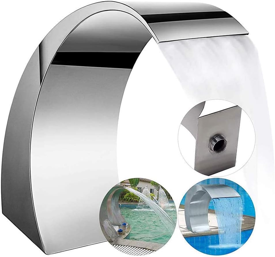 Stainless Steel Waterfall Fountain Cascade Garden Swimming Pool Fountain Inground Pools Waterfalls Garden Decoration,