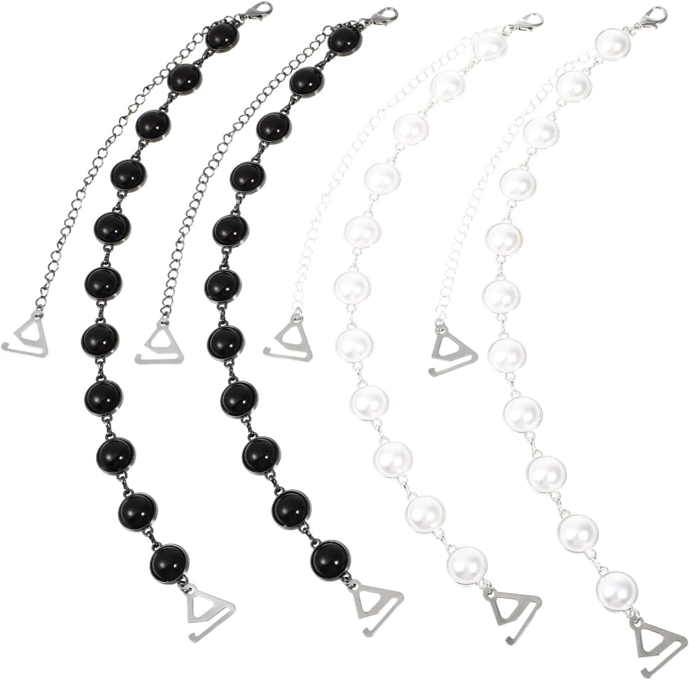 3sets Non-slip Pearl Bra Straps Adjustable Bra Rhinestone Decor Durable Easy to Replace for Women 2pairs*3