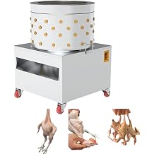 Chicken Plucker Machine, 50-80L/13-21Gal Large Capacity, Electric Chicken Plucking Machine with Wheels, 1460RPM Stainless Steel Feather Remover, 1500W/2200W/3000W Power88X89X86CM/80L