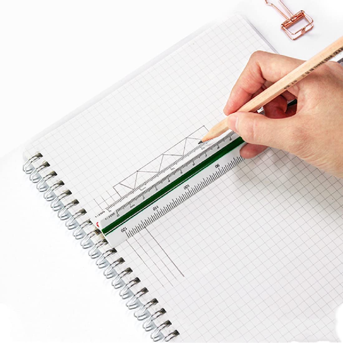 Set 3 Righelli Triangolari SPRHR 30 E 15 Cm | Scalimetro Per Architetti Con Scale 1/100 1/200 1/250 1/300 1/400 1/500 - PVC