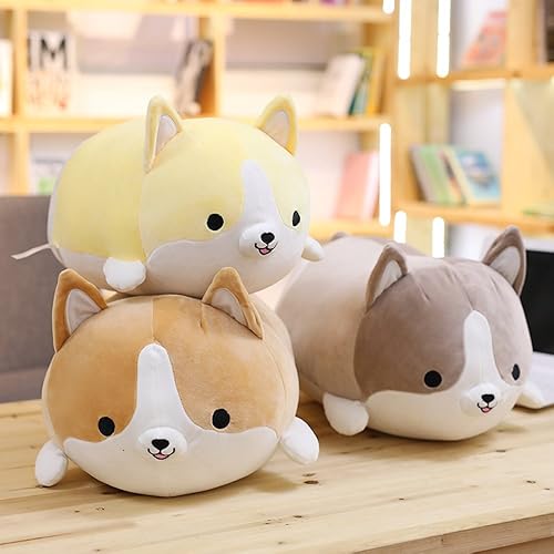 Miniatura 4 de Corgi - Almohada de felpa para perro suave y lindo Shiba Inu Akita regalos de juguete de peluche marrón 177 pulgadas