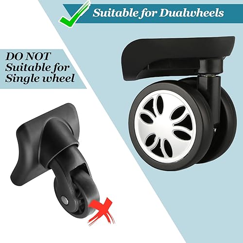 Miniatura 4 de hautllaif 8 piezas cubiertas de rueda de equipaje, cubierta protectora de rueda de maleta portátil cubiertas coloridas de silicona para ruedas de