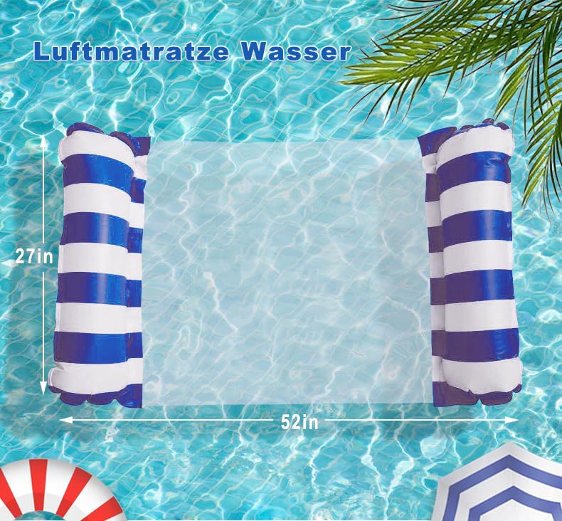 Luftmatratze Pool 2Stück,Pool Spielzeug 4-in-1Aufblasbare Wasserspielzeug Pool Zubehör,Luftmatratze Wasser Mit Polyesternetz,Wasserhängematte Erwachsene Für Sessel Matratzen Sitz Schwimmatte