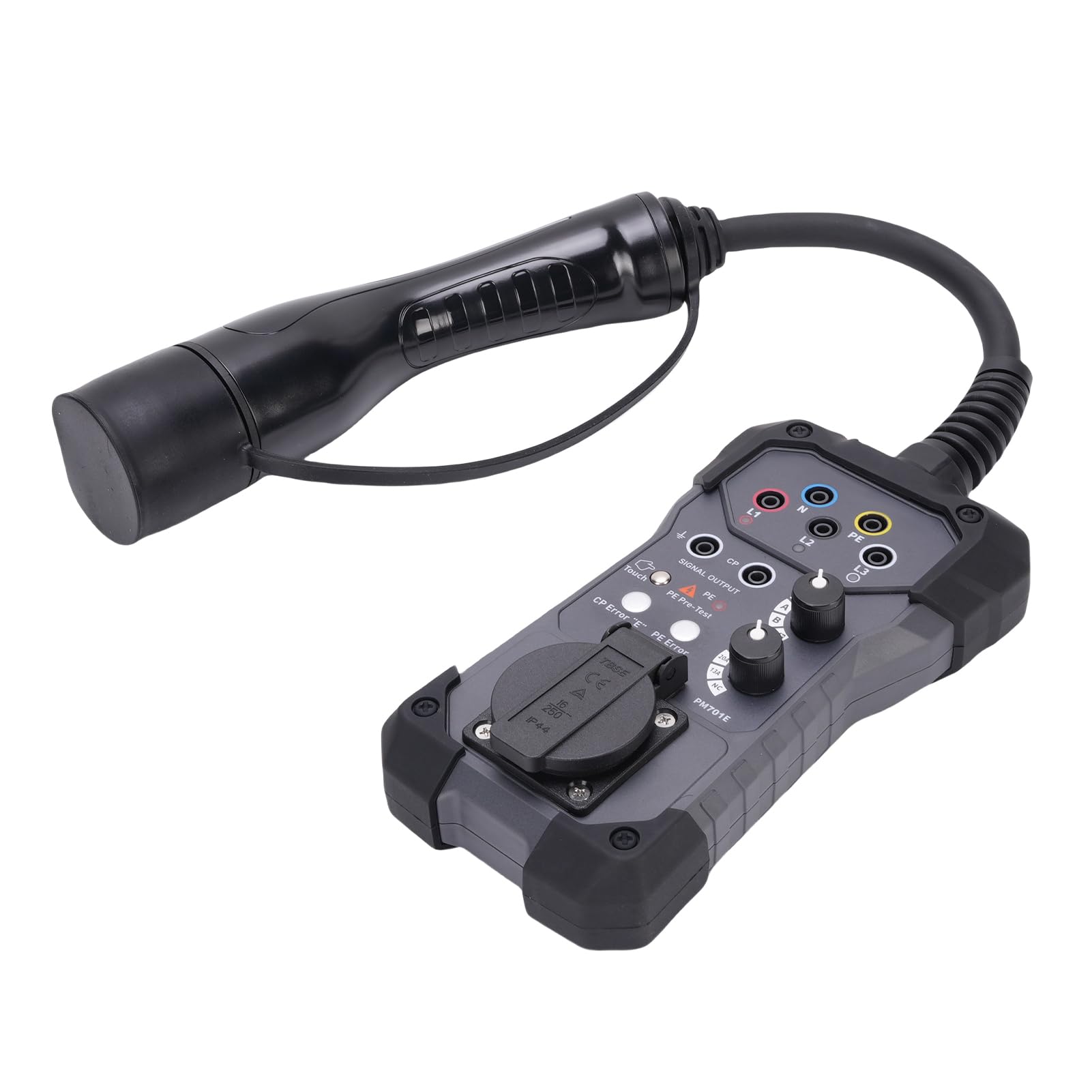 Adaptateur de testeur EVSE, testeur de Tension, Kit de Test de Station de Charge EV, Prise Universelle de 4mm, indicateur LED, commutateurs rotatifs