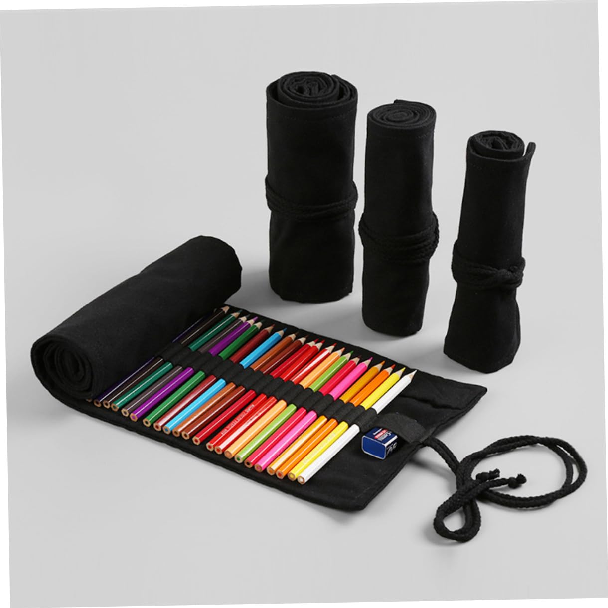 EXCEART 3pezzi Astuccio Portapenne Arrotolabile Tela Borsa Organizer Per Matite e Pennarelli Con Scomparti Perfetta Per Artisti e Studenti Design Elegante e Pratico Facile Da Trasportare