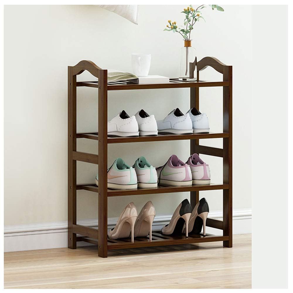 Shoe rack Modern 3/4/5 Tier Bamboo Shelf, 50cm/70cm Length Optional, Suitable for Hallway, Living Rooms Ailin home (Color : 4 tier, Size : 50cm)