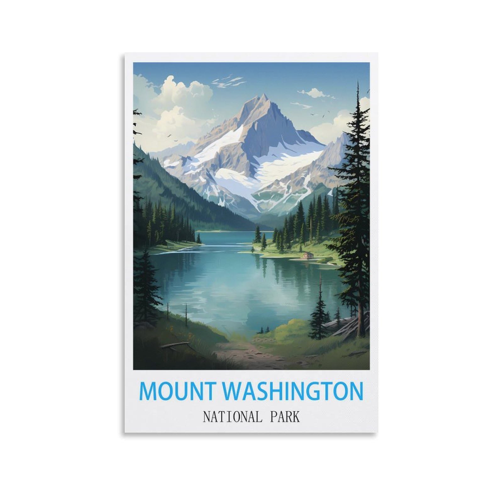 Metal Tin Sign,Mount Washington National Parks,Tin Sign Metal Retro Art Wall Poster for Home Club Garden Decor 30x30cm