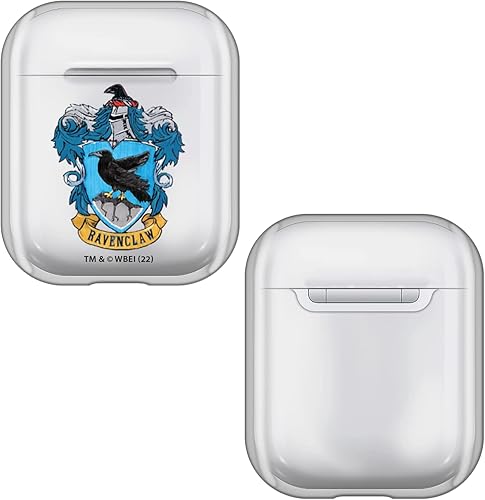 Miniatura 8 de Head Case Designs Funda de cristal duro transparente con licencia oficial de Harry Potter Hufflepuff Crests and Shields compatible con Apple AirPods