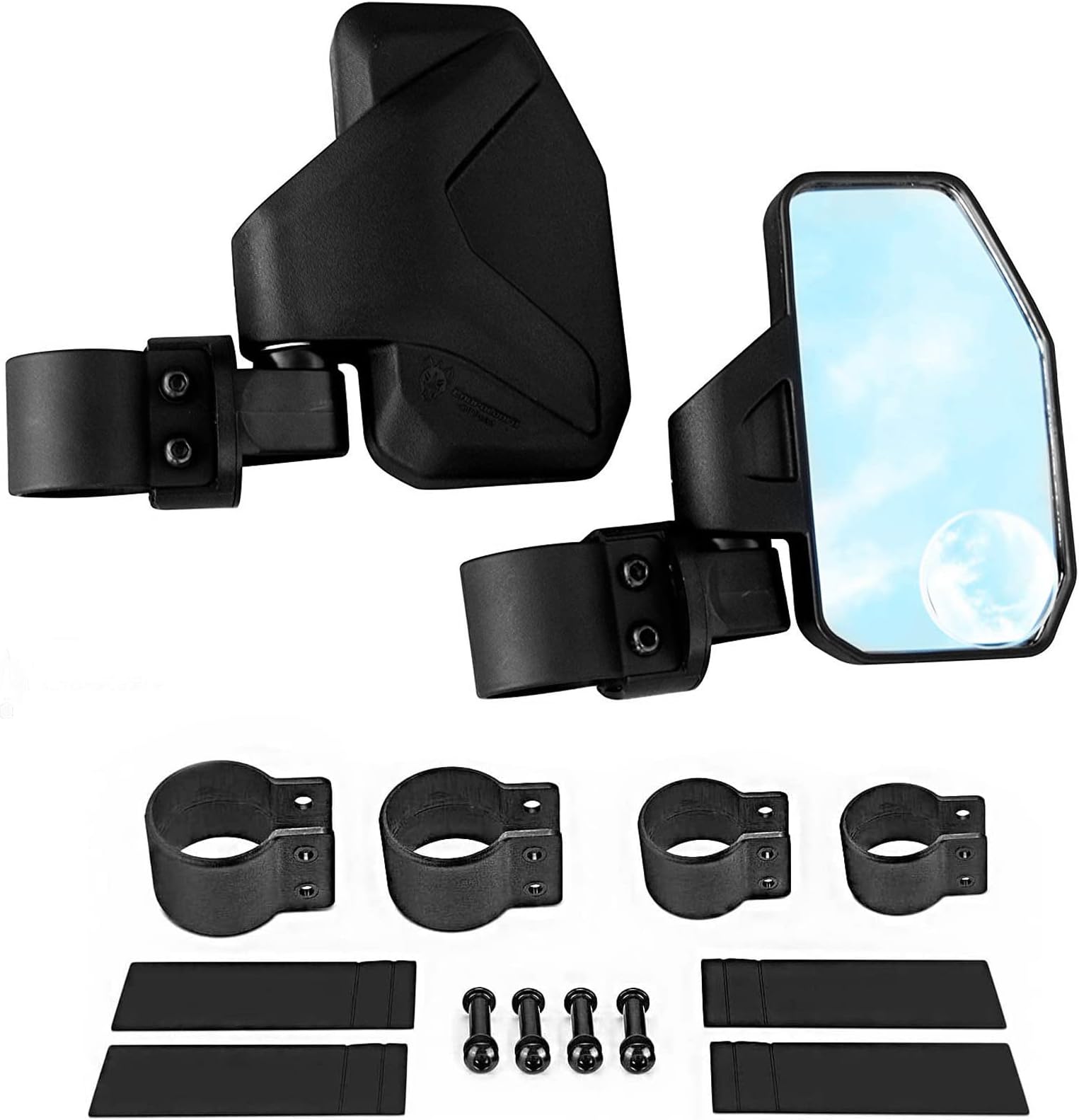 Chupacabra Offroad - Rear View/Side UTV Mirrors with SPOT Mirror - High Impact Right & Left Side Mirror Kit for 1.6" - 2" Roll Cage - RZR Can Am Yamaha Honda Arctic Cat
