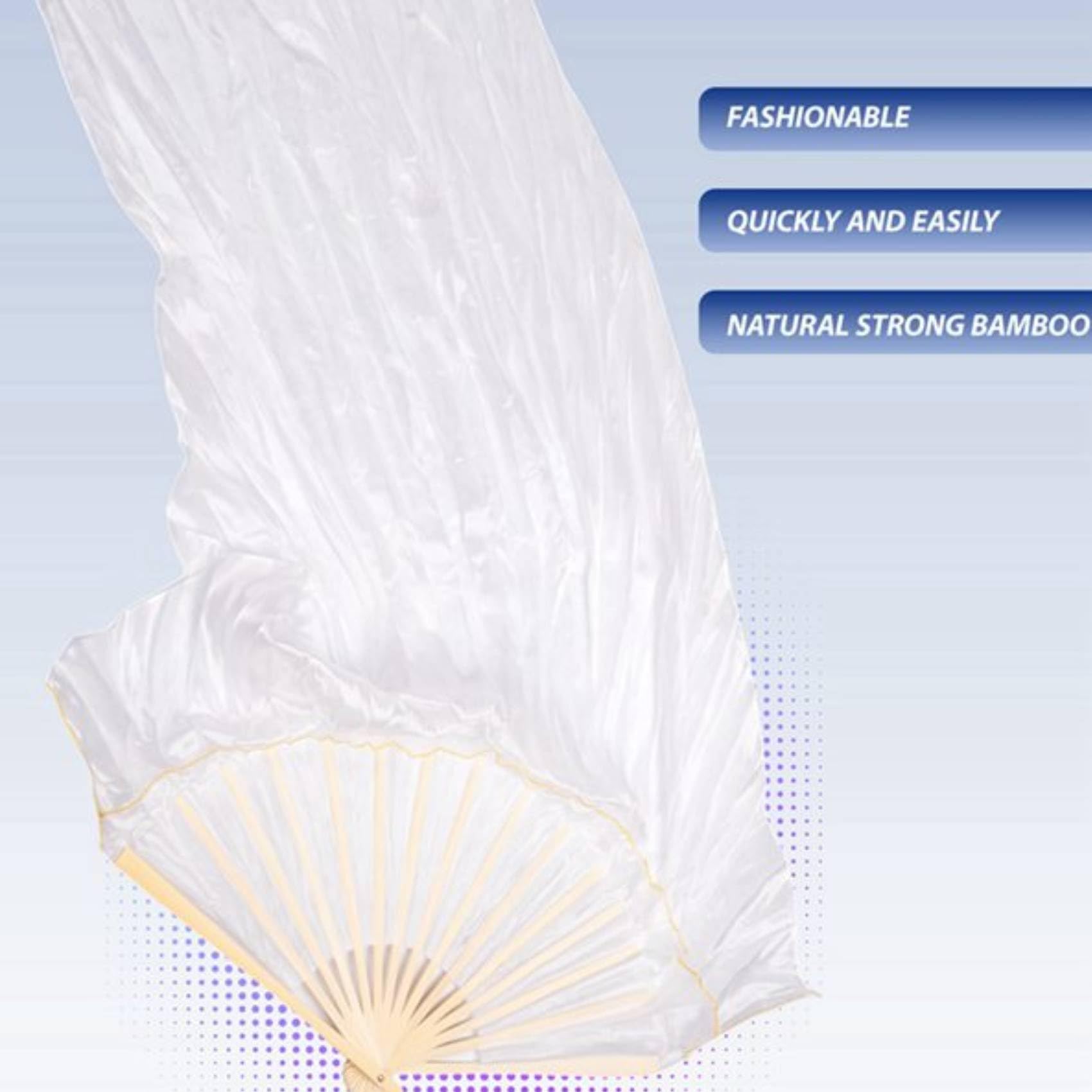 Velo de Seda Ventilador de Baile 180x90 cm 1 Pieza