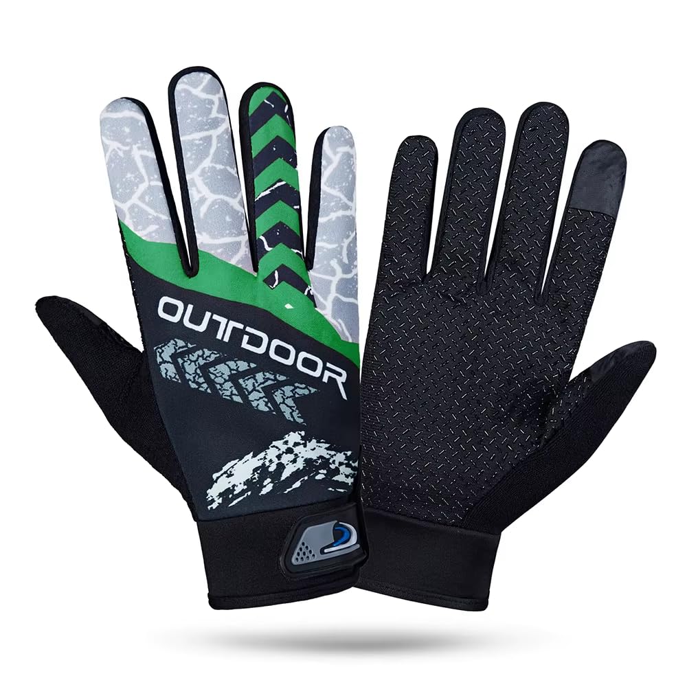 SEFLICA® Cycling Gloves | Non-Slip Sun Protection Gloves for Men & Women | Warm, High-Temperature Resistant Gloves for Mountain Biking, Motorcycle Riding, Cricket, Tennis & Outdoor Sports (Green)-image-9