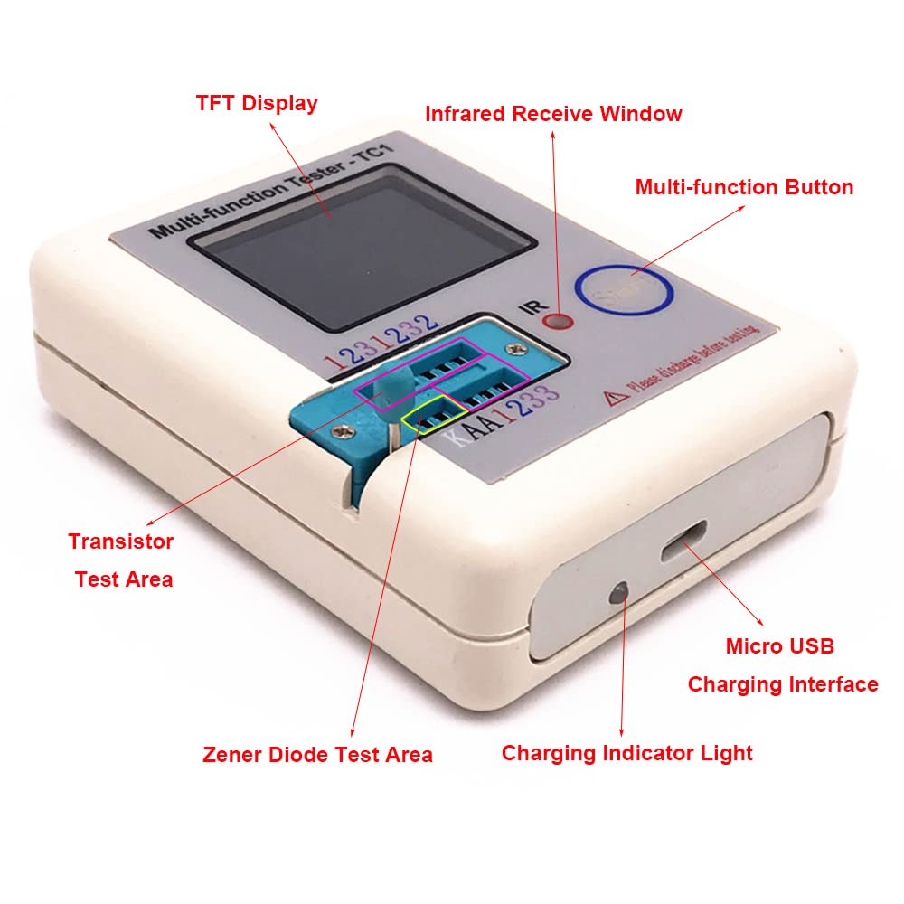 Multi-purpose Transistor Tester 128*160 Diodo Tiristore Di Capacità Di Resistenza Induttanza MOSFET ESR LCR Meter - Foto 6