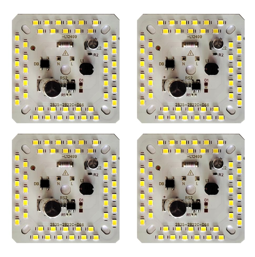 Steko {4 Pieces) 50 Watt Super Bright ALPHA DOB MCPCB Driver on Board LED Lights Raw Material Electronic Kit for Bulb | 44 SMD LED On Board | Cool White-image-26