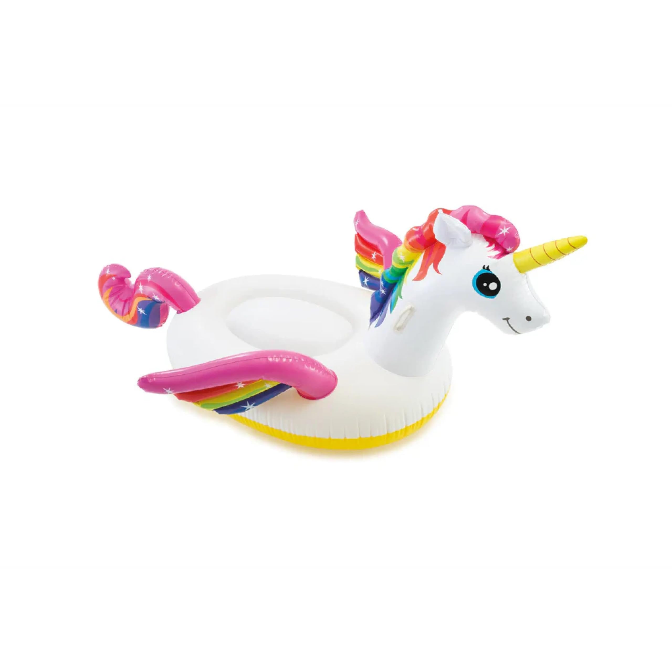 Einhorn Luftmatratze für Kinder, Aufblasbares Pool Schwimmtier 201 x 140 cm