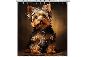 Cute Funny Yorkshire Terrier Shower Curtain for Dog Lovers