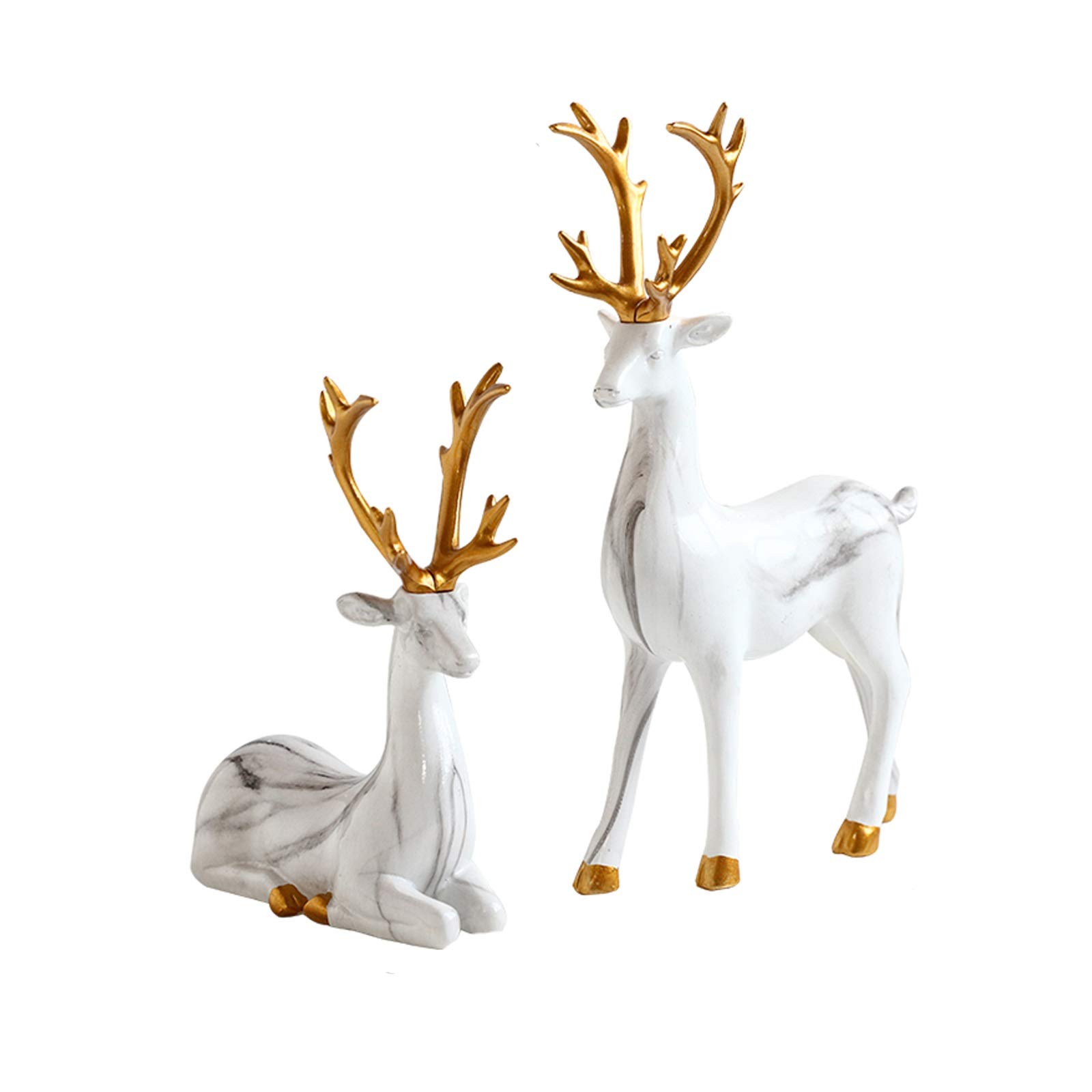 Statue de cerf de luxe décoration chic salon meuble TV - 8