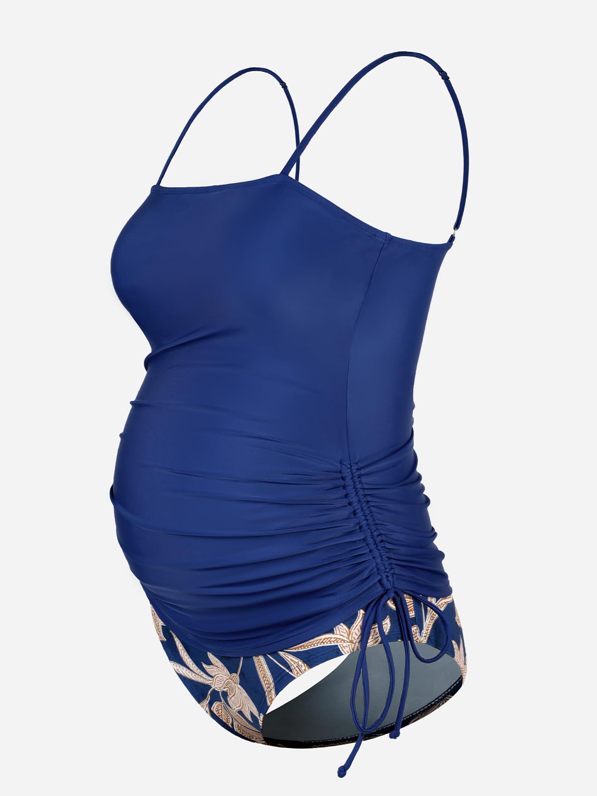 CUPSHE Tankini pour femme - Maillot de bain deux pièces - Bretelles réglables - Cordon de serrage latéral