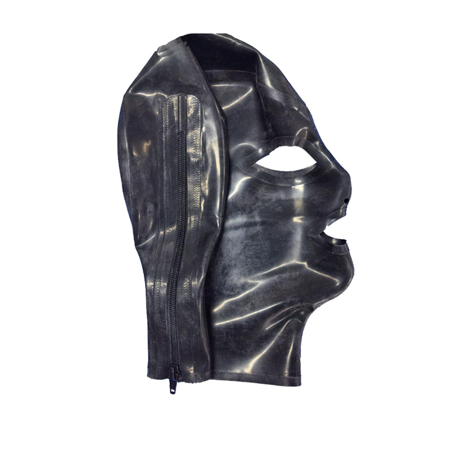 GREEFEI Latex Hood Mask with Breathing Nostrils,Natural Rubber Hooded Back Zipper Unisex,Stage Show Hood Handmade L - Image 4