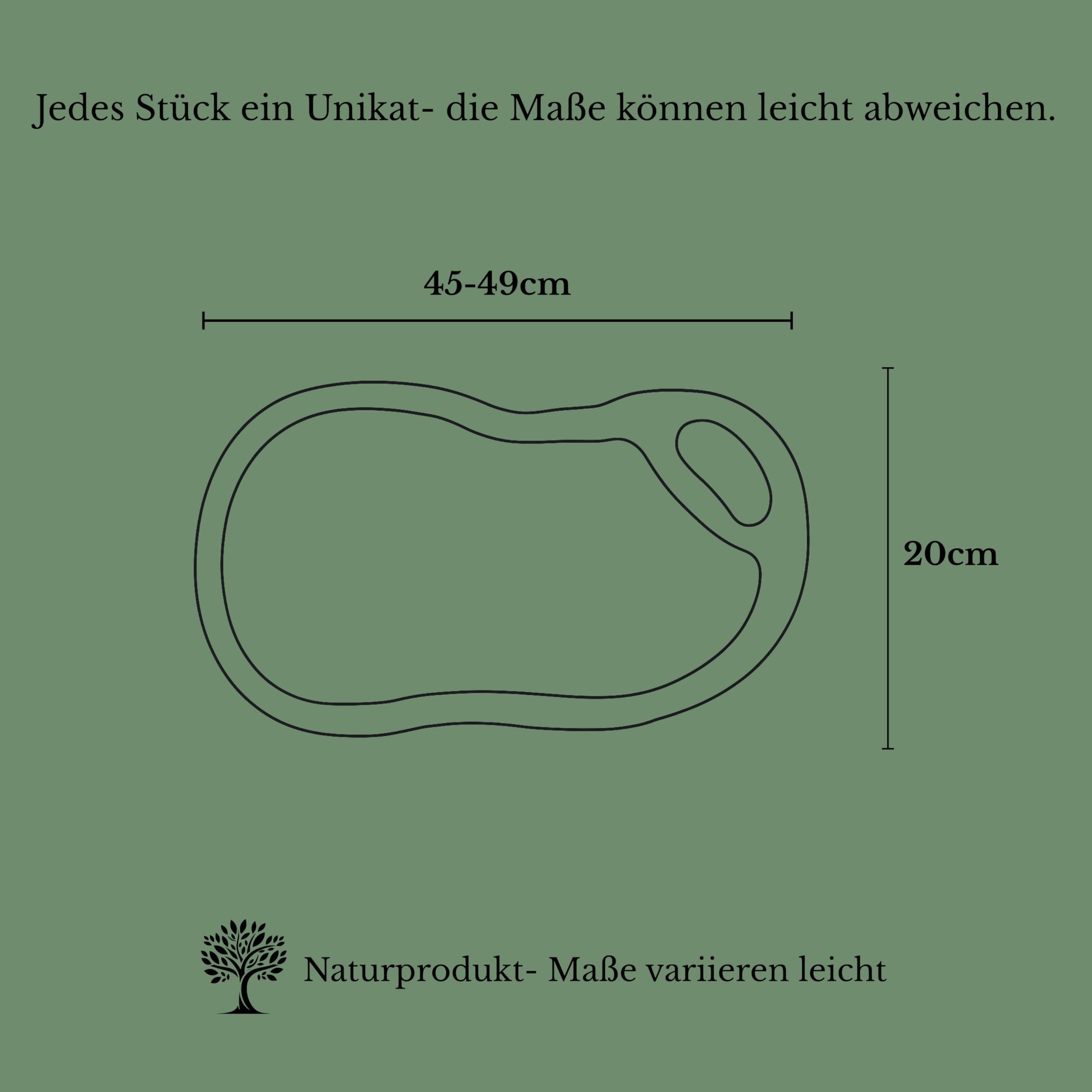 Schneidebrett Olivenholz -Holzbrett Küche mit Saftrille und Griff - massives Steakbrett Olivenholzbrett antibakteriell - alternative zu Schneidebrett Kunststoff (45-49cm)