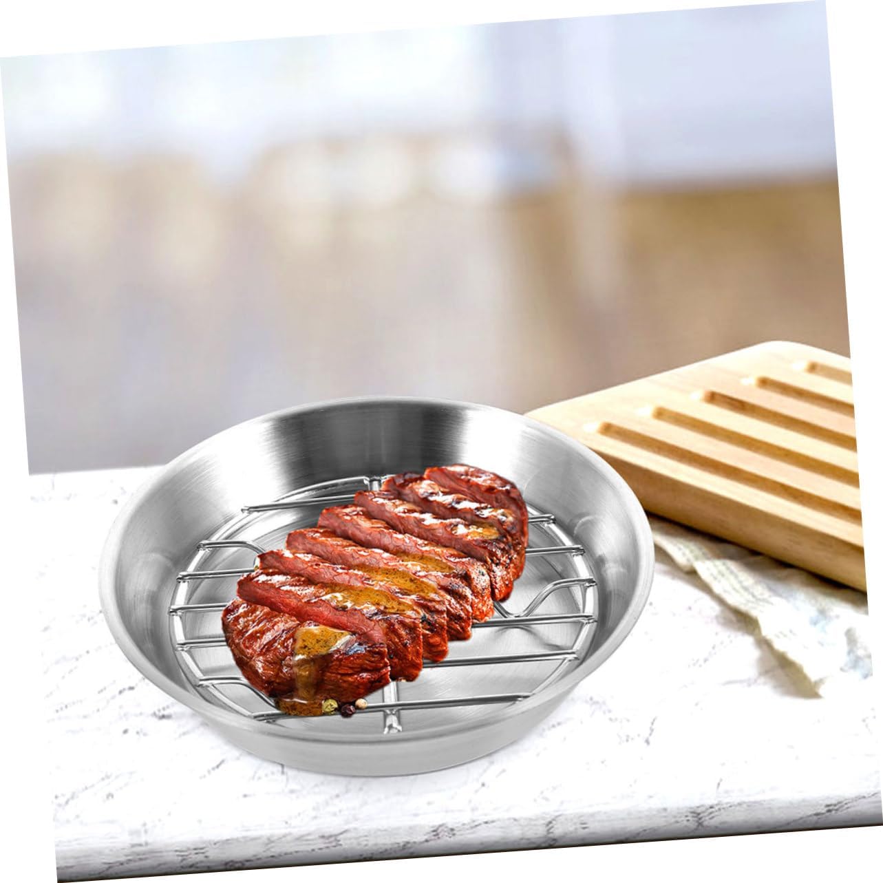 Heavy Duty Toaster Oven Tray with Stainless Steel Cooling Rack Nonstick Half Sheet Pan for Roasting Meats Fish Vegetables Oil Draining Design Versatile Bakeware for Home Cooking