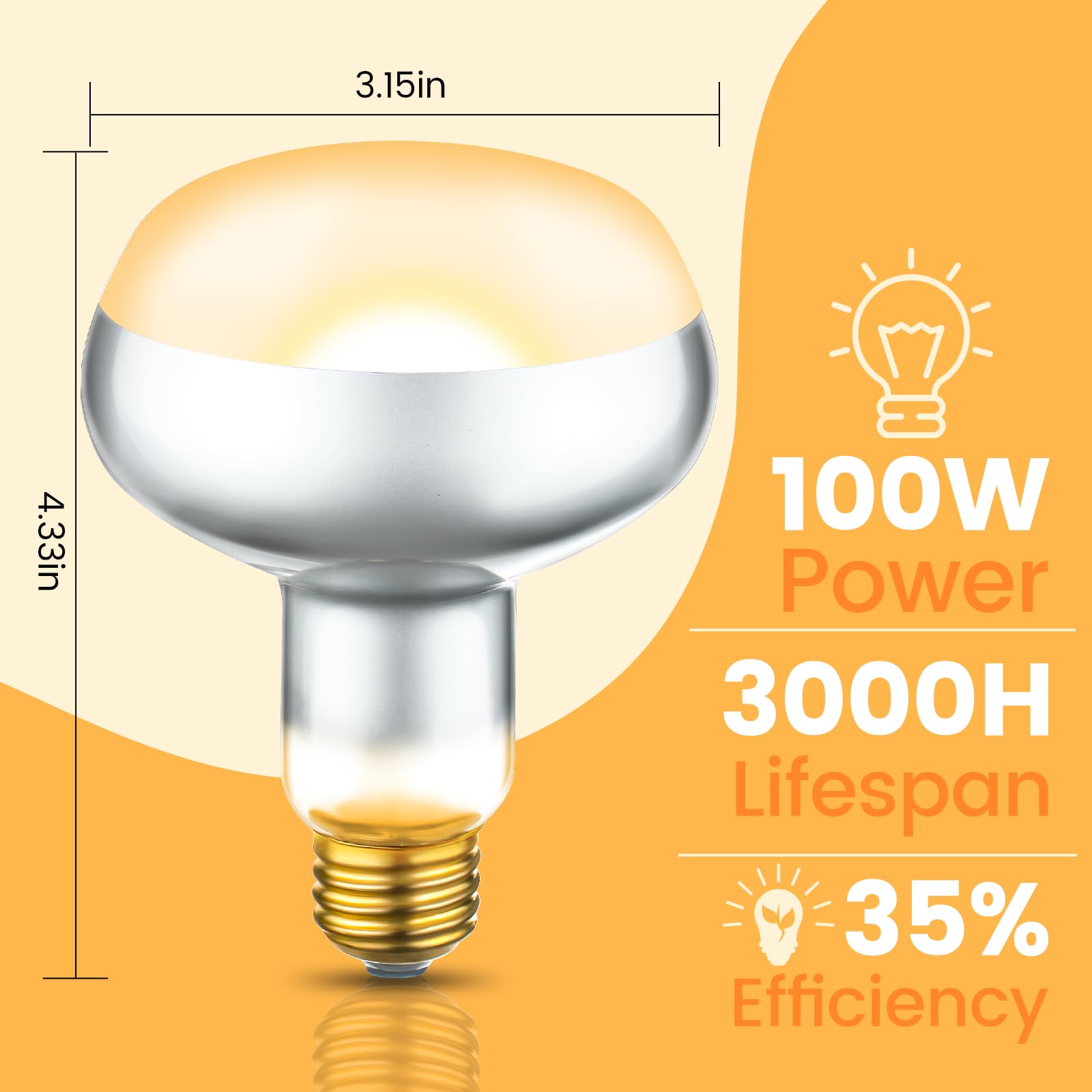 Dual Reptile Lamp Fixture with 100W Daytime Heat & 100W Nighttime Infrared Heat Bulbs, 2 Independent Switches, Reptile Heat Lamp Combo Pack - No UVB - image 6