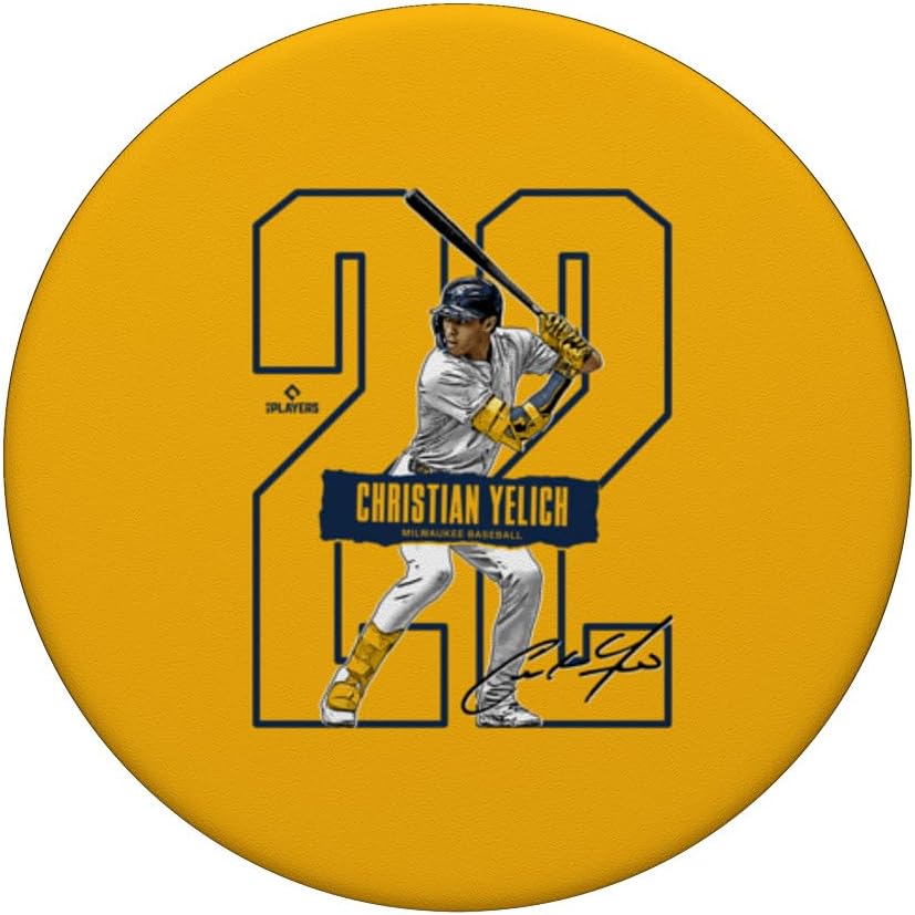 Christian Yelich | Milwaukee Baseball Players | MLBCHR301N PopSockets Adhesive PopGrip