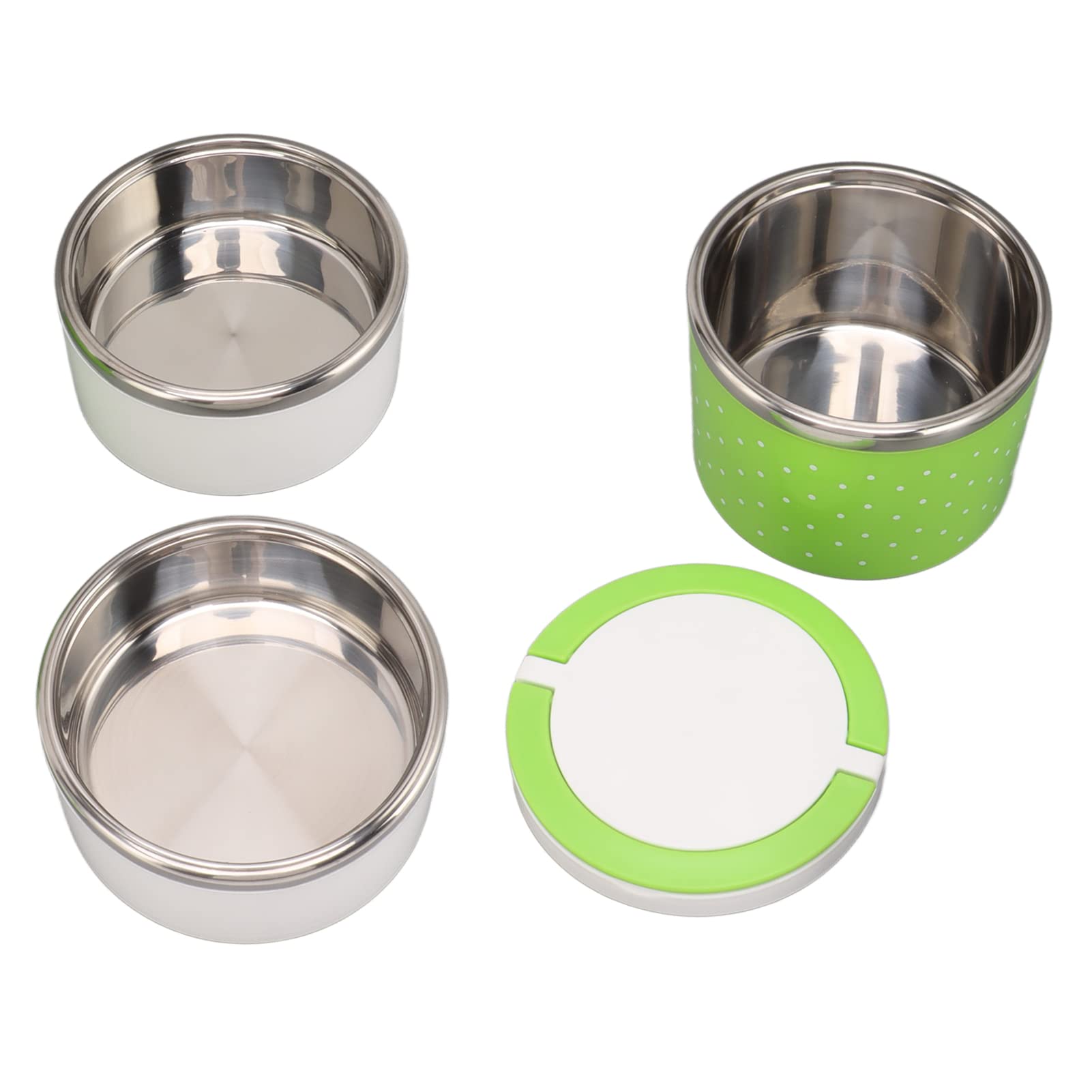 Boîte à lunch Boîte à lunch isotherme empilable en acier inoxydable, anti-fuite, portable, for boîte à lunch de bureau(Green)