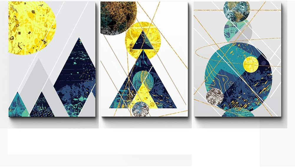 Wall Decor Canvas Wall Art Set Wall Paintings for Living Room Farmhouse Decor Dorm Room Wall Decor Ideas Bathroom Wall Art Decor 16"x12" Prints Unframed 3 Panels (Geometric Frameless, 12x16)