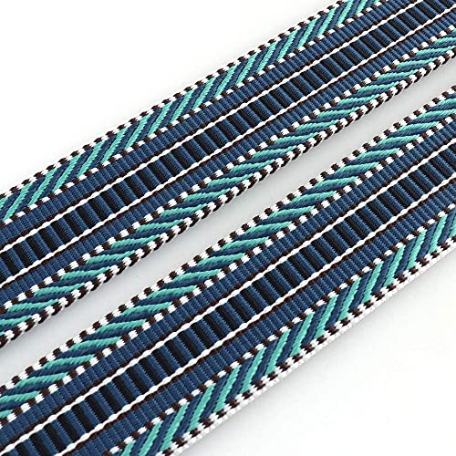 10 Yards 1.5 Inch Retro Ethnic Style Striped Cotton Webbing Dog Clasp Webbing Polyester Canvas For Leash Strap Backpacks Handbag Garment Belt Accessories (Black,White) #TOP4