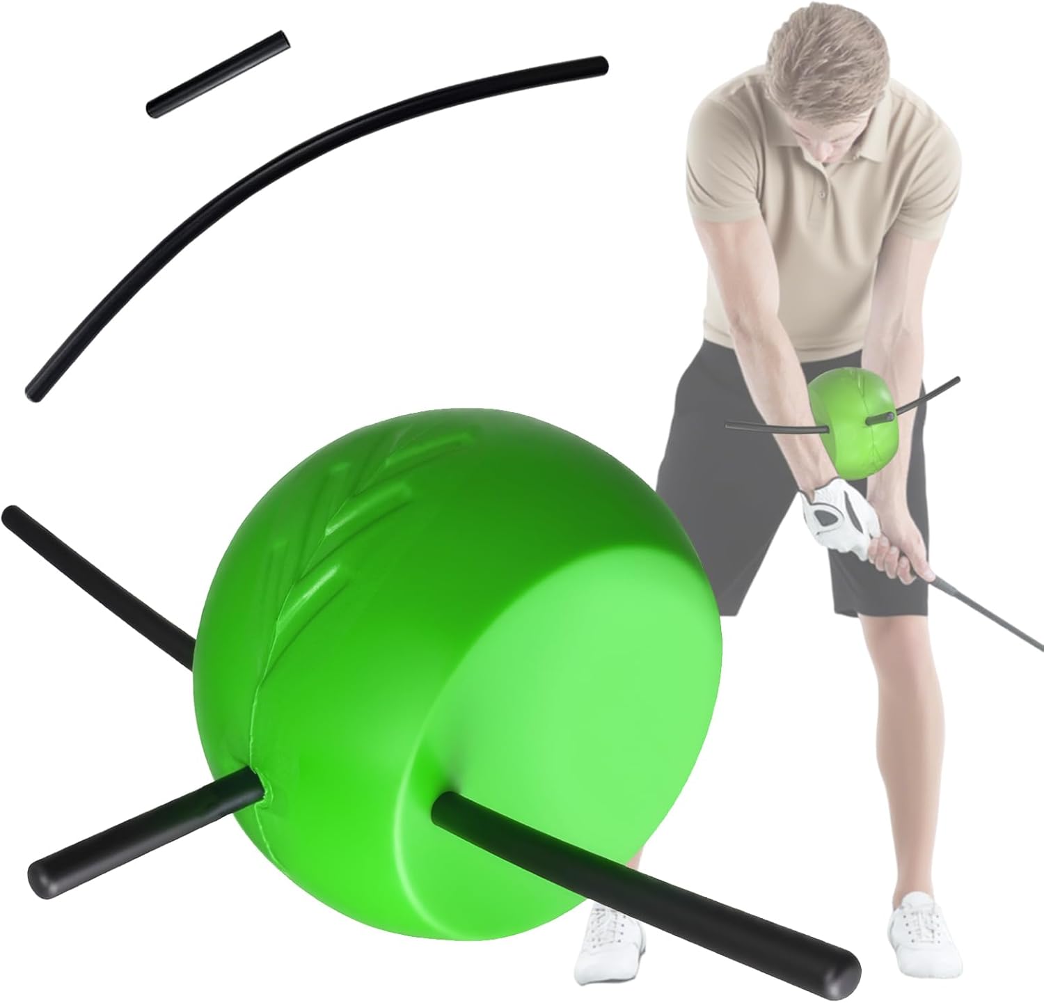 The Connector Golf Training Aid, Swing Trainer for Posture Correction Practice, Golf Training Aids Helps Train Proper Swing Mechanics, Arm Structure, for Golfers at All Levels (Green)