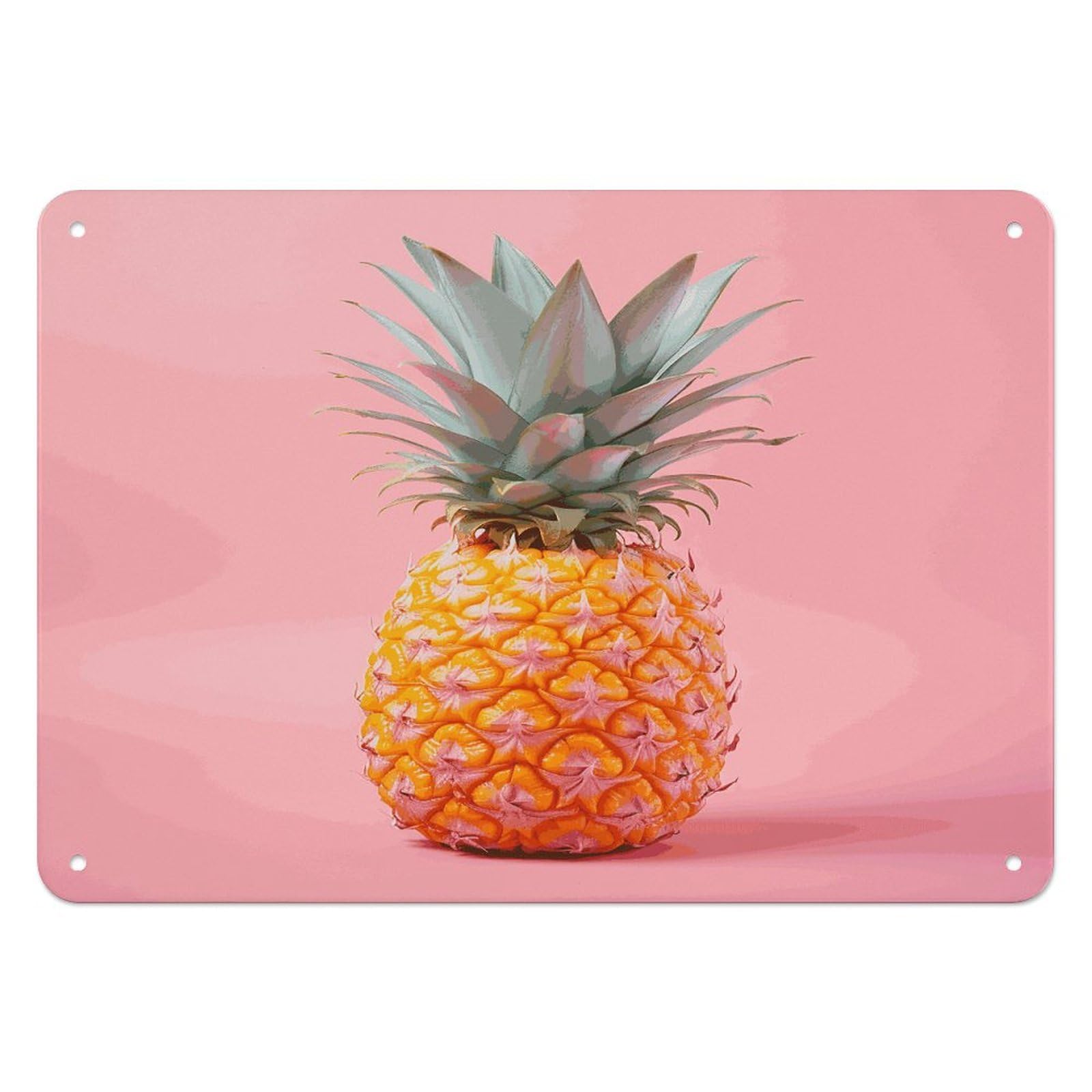 Btcowzrv Style A Pineapple Metal Sign, 5.5" X 7.9" Tin Wall Decor, Wall Art Plaques For Home Wedding Decor Room Living Room Decoration