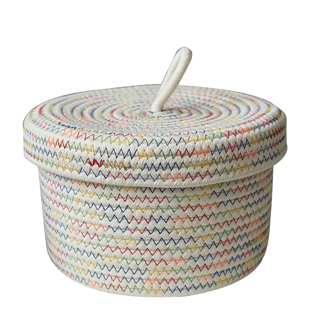 Hsioluted Storage Container Store Underwear Stationery Fruit Jewelry Cosmetic Sundry Large Capacity Fit for Home Dorm Storage Container for Organizing with Lids Cotton Rope