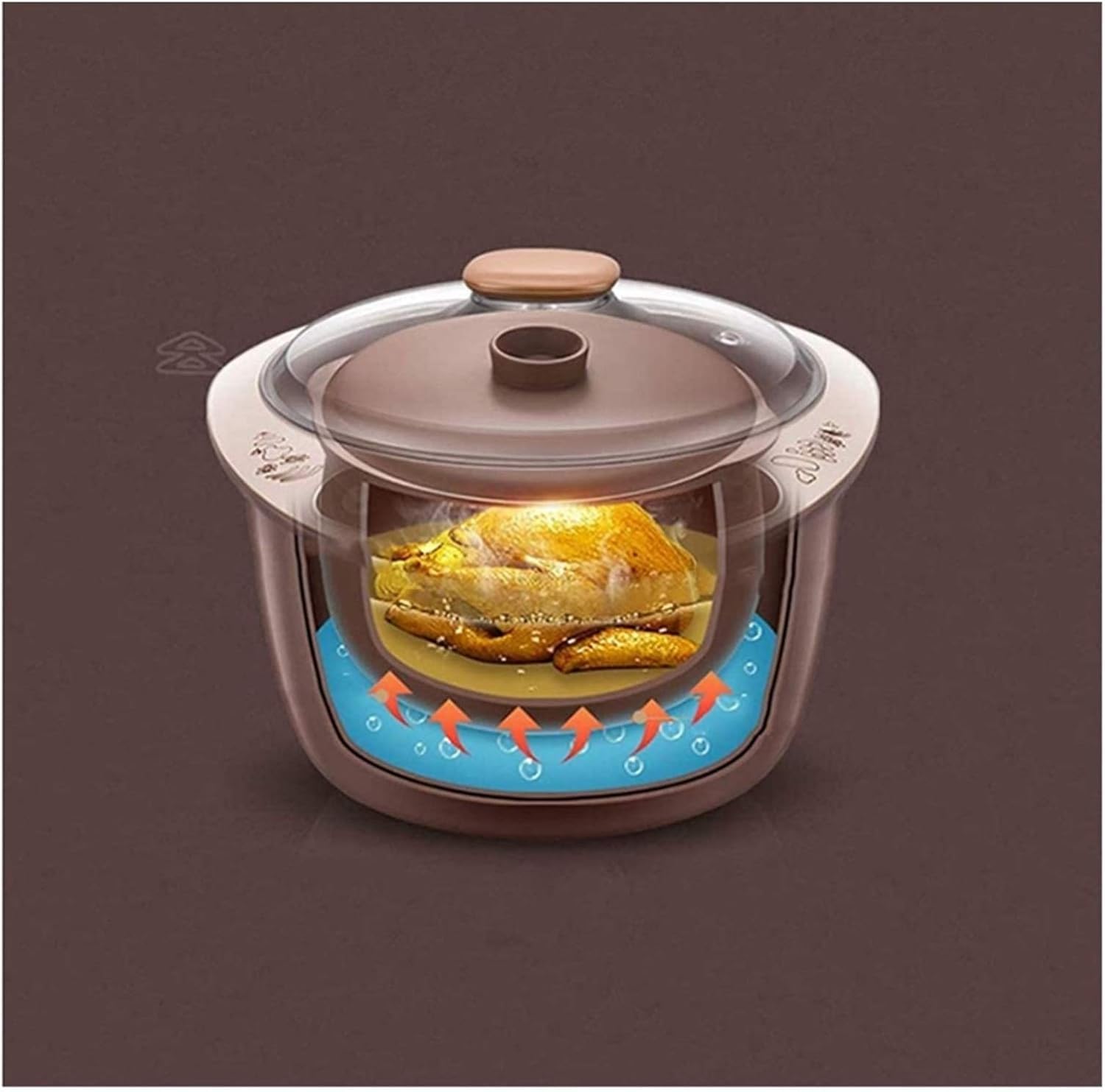 Mijoteuse 2,5 L Ménage Sain Violet Argile Mijoteuses Marqueau électrique Intelligent Pot à Ragoût Rendez-Vous Timing Marmite à Soupe - 4 Pot Adapté pour La Cuisson à La Vapeur Ragoûtgoûter