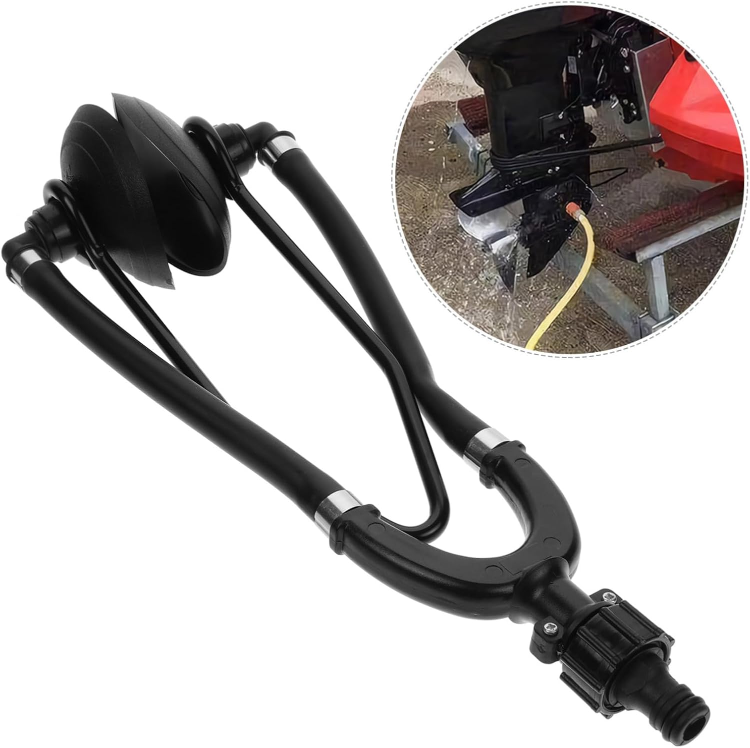 Kisangel Outboard Motor Flusher Kit Dual Tube Engine Cleaner for Boat Owners Essential Yacht Accessory for Maintenance User Friendly Design for Hard to Reach Areas