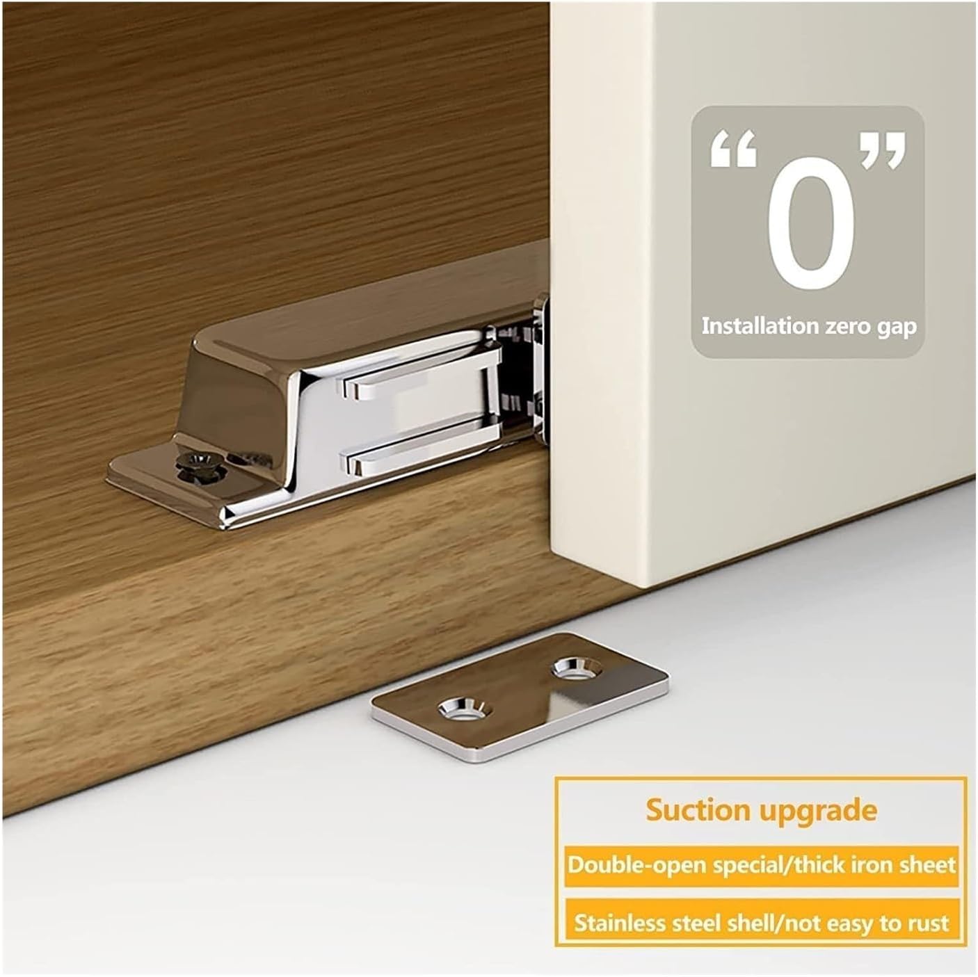 Cabinet Magnetic Push Latch, Opener Catch,2pcs Mini Latch Stainless Steel Cabinet Magnets Heavy Duty Drawer(Silver 3)