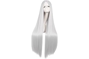 40 Inch/100 cm Silver Straight Long Costume Anime Cosplay Wig