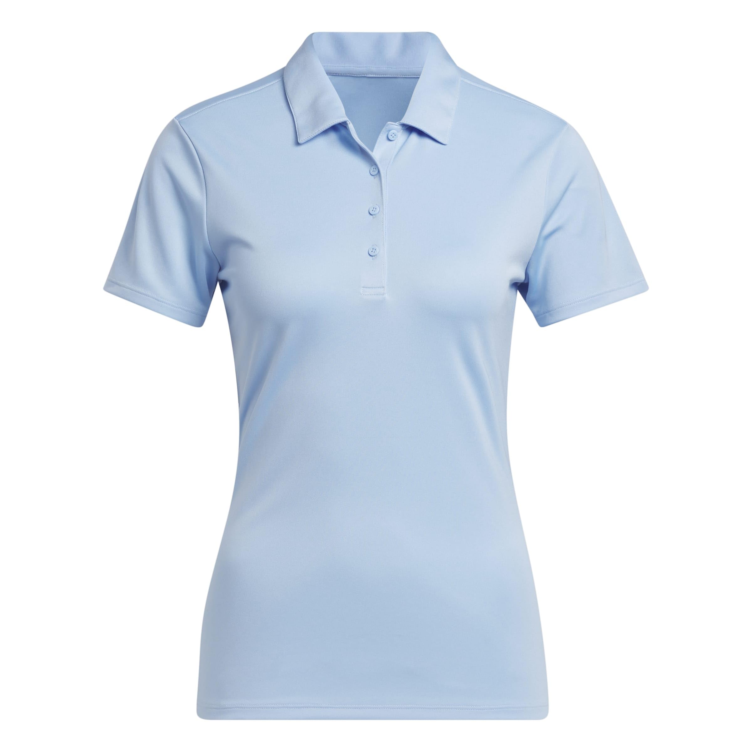 adidas Women's Women's Solid Performance Short Sleeve Polo Shirt, Clear Sky, L