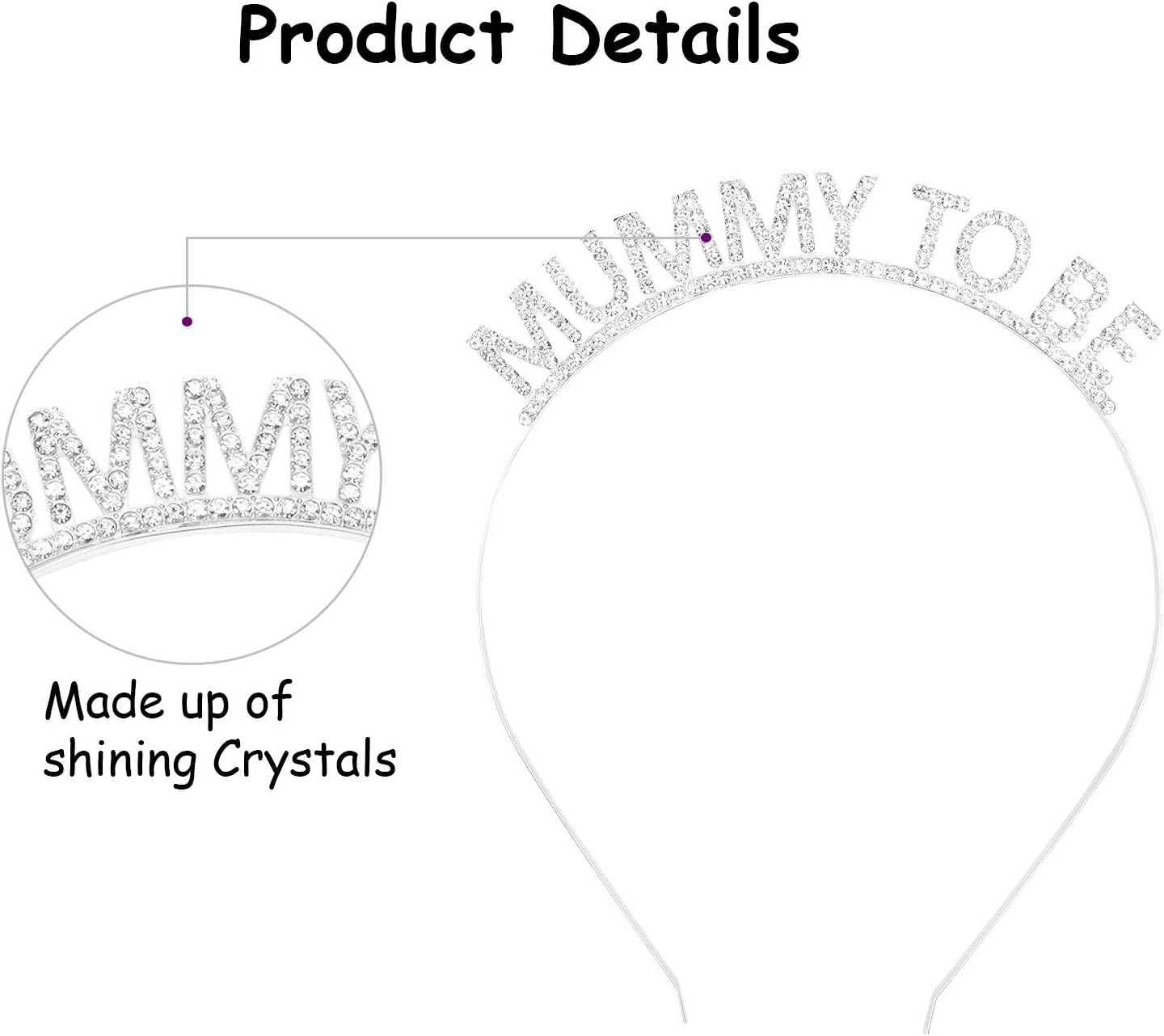 61pcouI1w3L._AC_SL1500_ HOWAF Baby Shower Sash Party Decoration Mummy To Be Sash and Tiara, Mummy To Be Rhinestone Crown Headband Mum To Be Gifts Party Accessories for Her, White And Rose Gold
