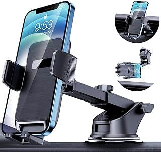 Phone Mount for Car Phone Mount [Military-Grade Super Suction] Phone Holder Car Mount for iPhone Automobile Cell Phone Accessories For Dashboard Windshield Air Vent Fit All iPhone Android Smartphones