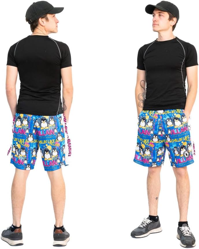 Flow Society Chillin Villain Attack Boys Shorts - Athletic - Basketball - Baseball - Hockey - Football - Lacrosse - Blue