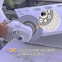Vista 5 de BGTEC Rueda de corte de granito de diamante, disco de corte y molienda de diamante soldado de doble cara de 4-1/2 pulgadas para azulejos