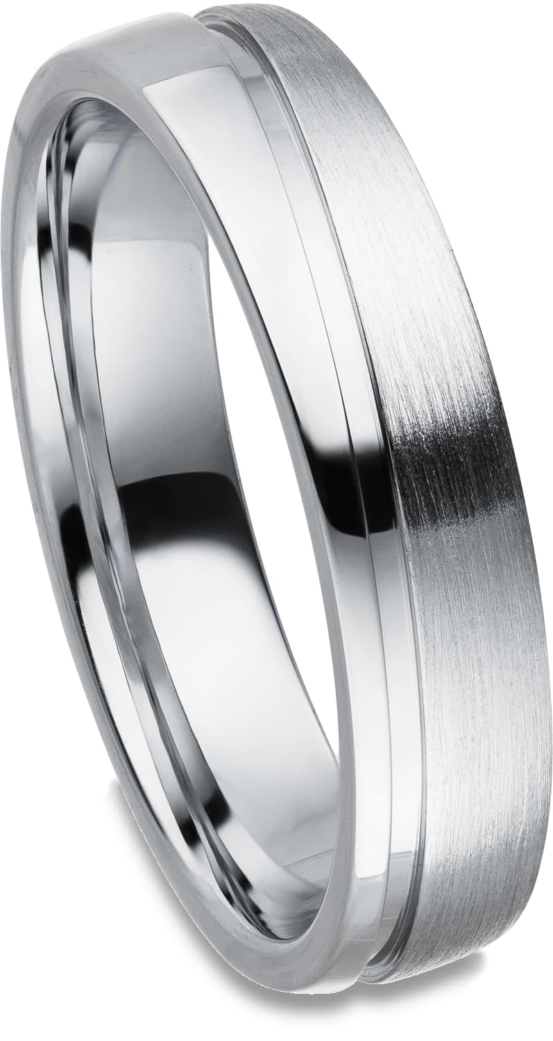 Kolibri Rings Eheringe Silber 925 rhodiniert mit 15 Zirkonia Steine in Kanalfassung Paarpreis | Made in Germany mitGratis Gravur und Etui, 5 mm Breite