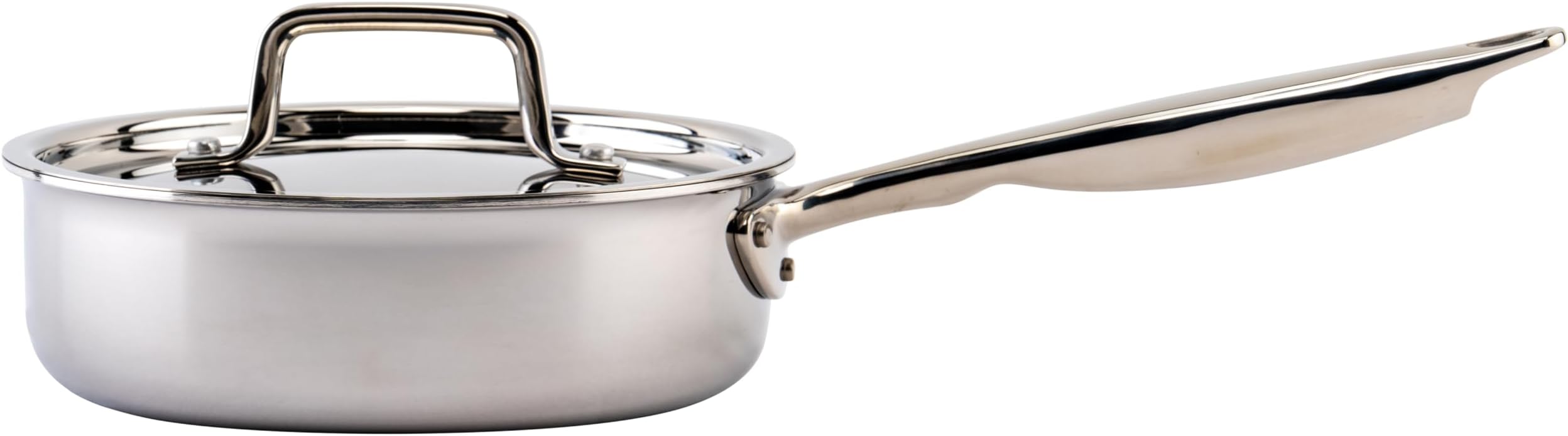 WINCO TGET-2 Tri-Ply Saute Pan, Silver