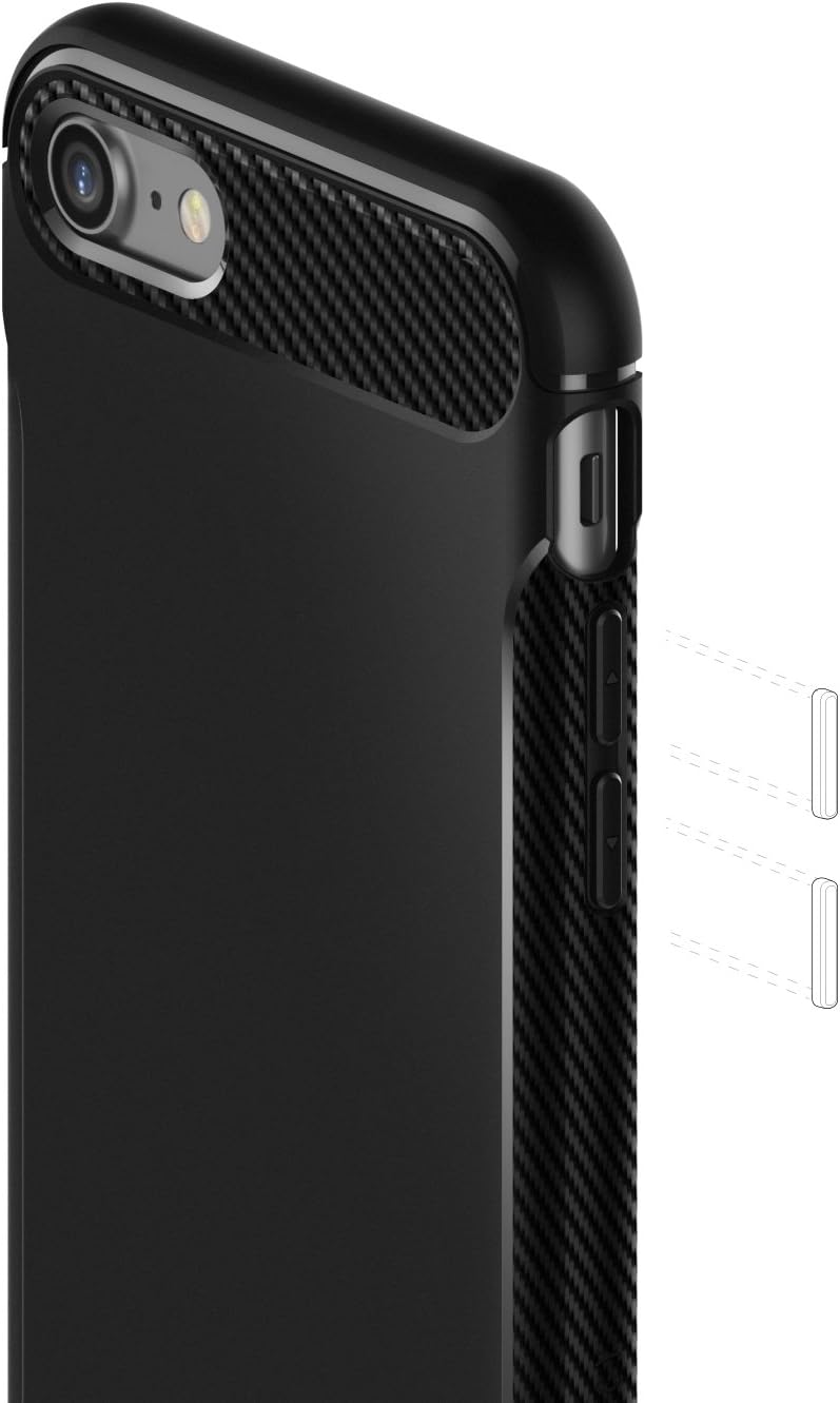 Caseology Vault for Apple iPhone 8 Case (2017) / for iPhone 7 Case (2016) - Rugged & Flexible - Matte Black
