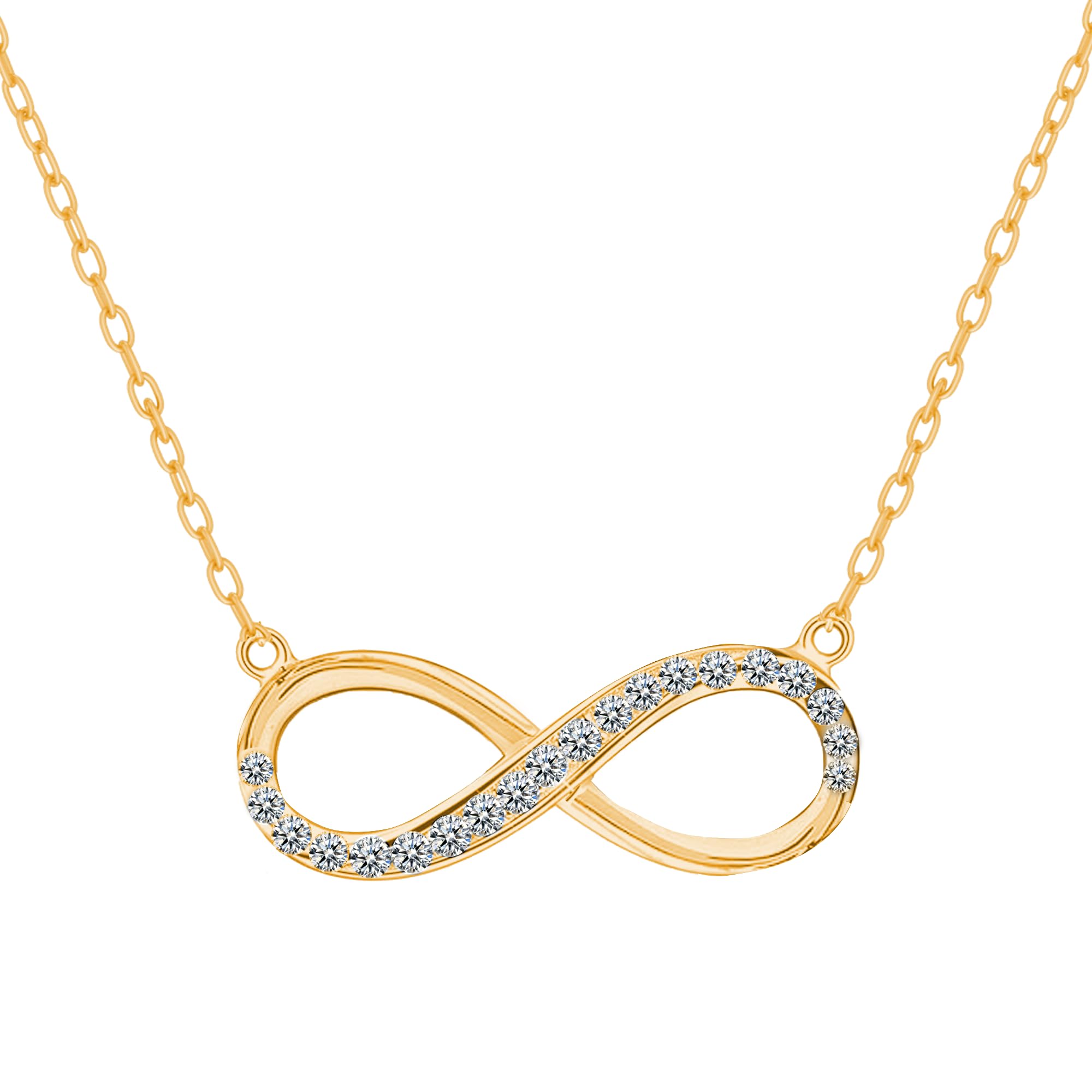 MABEL 925 Sterling Silver, 18 Kt Gold Plated Infinity Charm Necklace, Fine Jewellery Gifts for Women & Girls, Assured Purity & 6 Month Warranty* (B0CRYS655D) Amazon Price History, Amazon Price Tracker