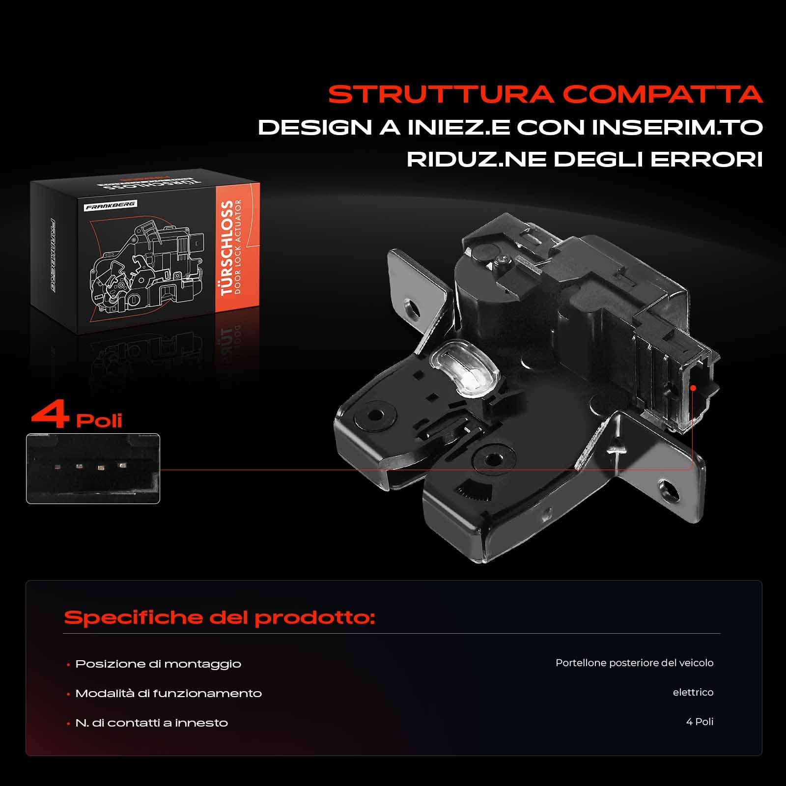Frankberg Serratura porta auto Portellone posteriore Compatibile con Megan.e II BM0/1 CM0/1 Clio III BR0/1 CR0/1 Megan.e II Station Wagon KM0/1 Scénic II JM0/1 Grand Scénic II JM0/1 8200947699