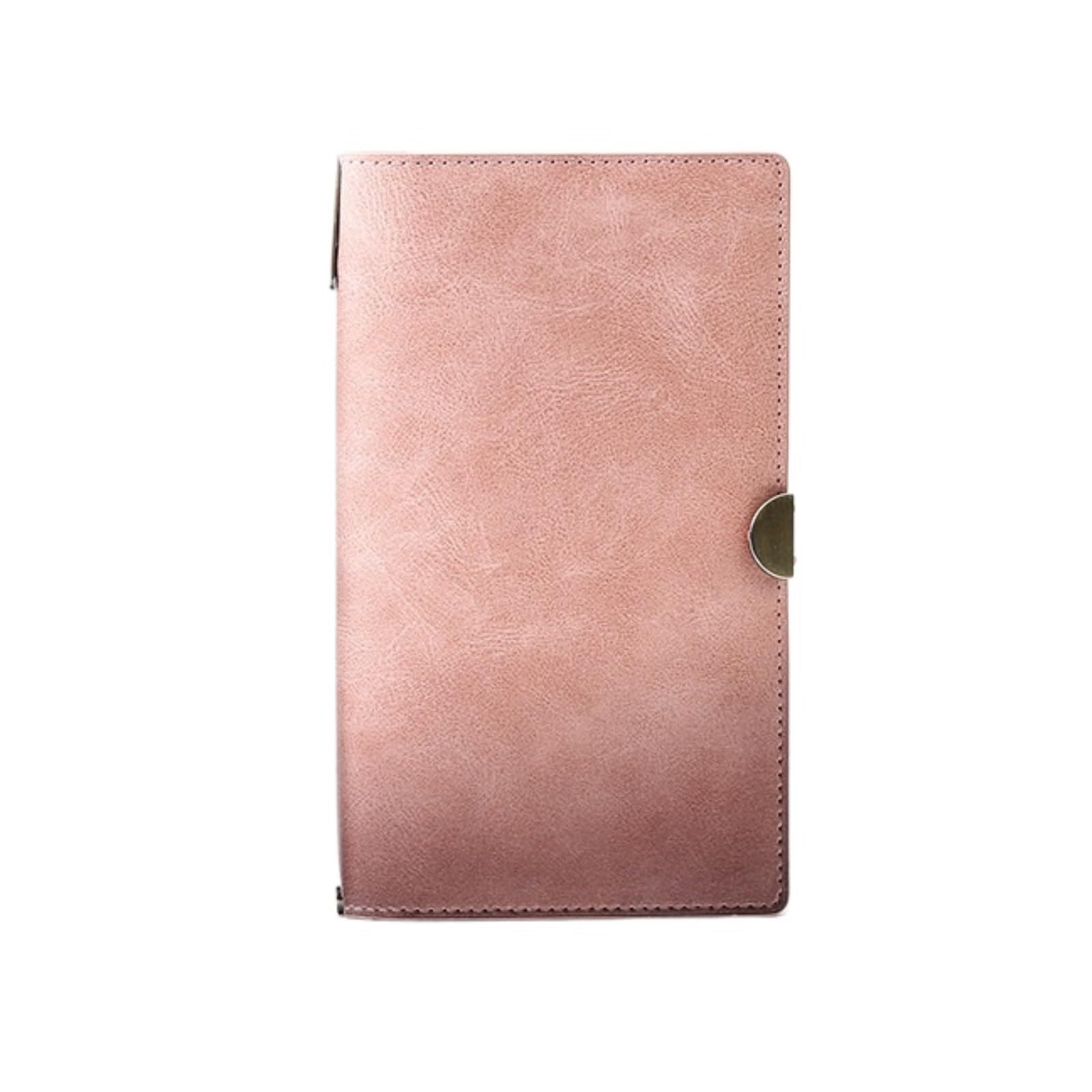 Notatnik, Blok Notatek Notatnik A6 Z Paskiem, Retro, Przenośny, Biznesowy, Biurowy Zeszyt do Biura i Szkoły(Pink)