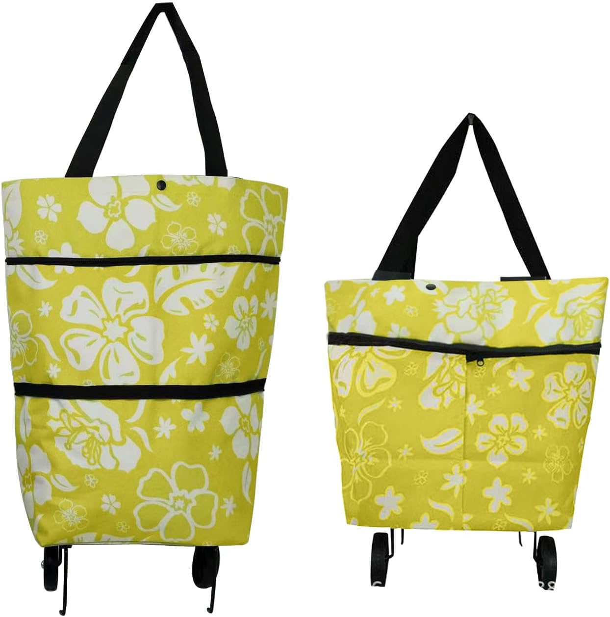 Collapsible Shopping Grocery Bag Reusable Rolling Tote Shopping Bag With Wheels Foldable Shopping Cart