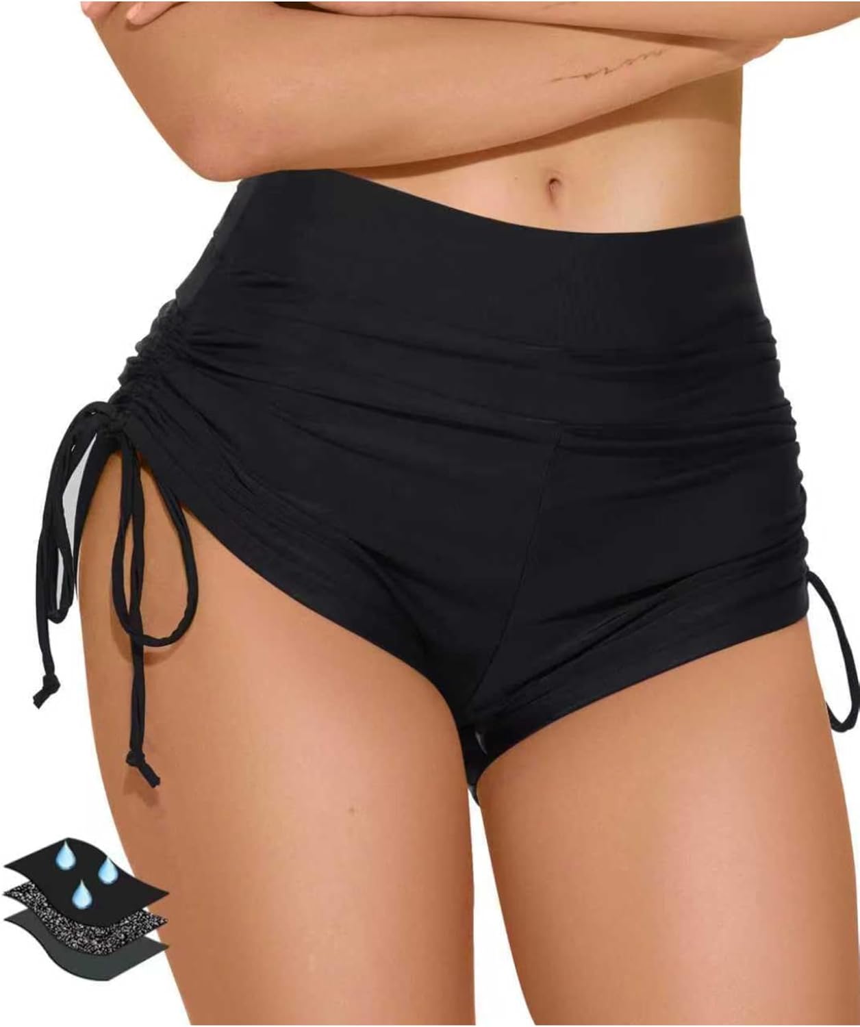 Period Swimwear High-Waisted Leakproof Bikini Bottoms,Ultra-Thin PFAS-Free Full Coverage for Teen Girls Women