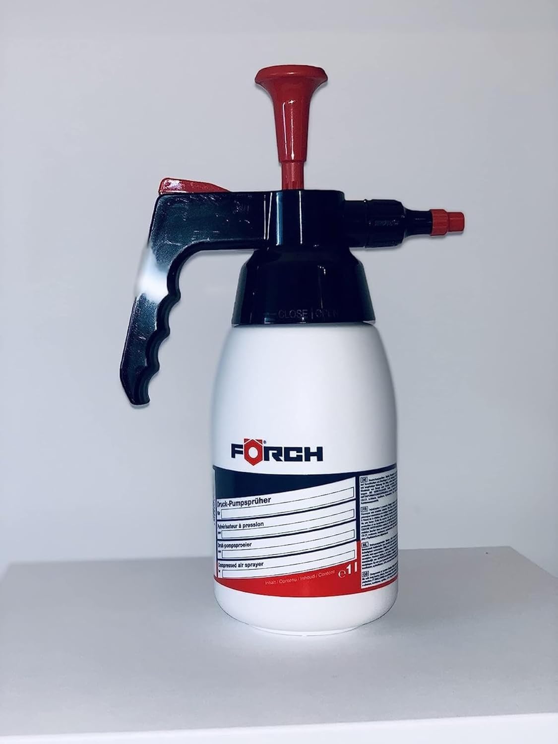 Drucksprüher, 1 l, für Chemikalien auf Lösungsmittelbasis, professionelle Sprühflasche mit Handpumpe, verstellbare Düse, bis 3 bar, für Industrie-Reiniger, Motor